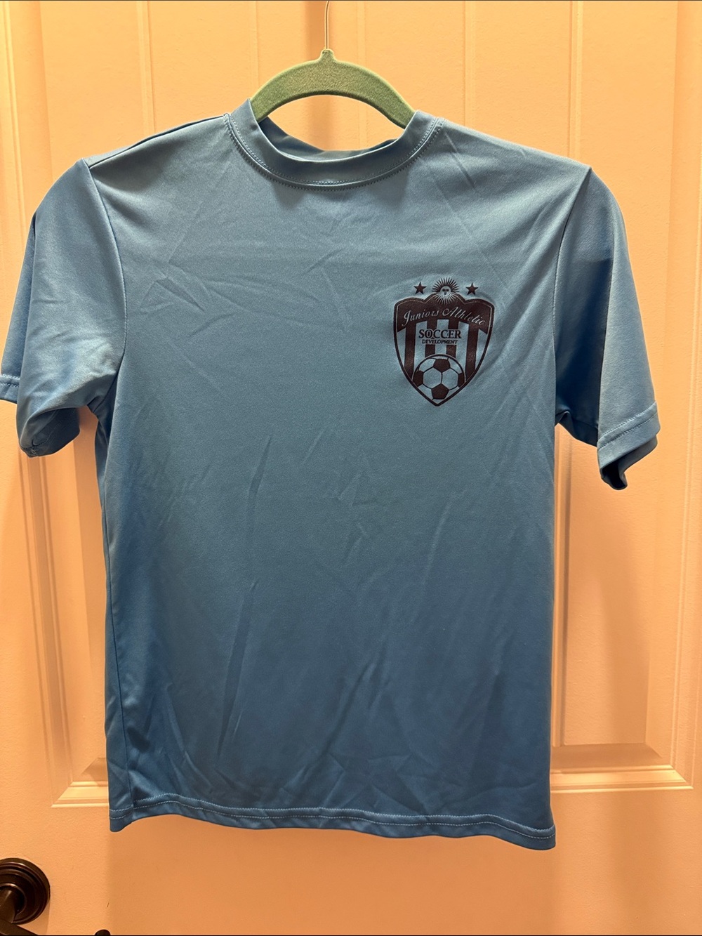 Xtreme-Tek Youth Light Blue Soccer Training/Practice Tee with Crest (YM)